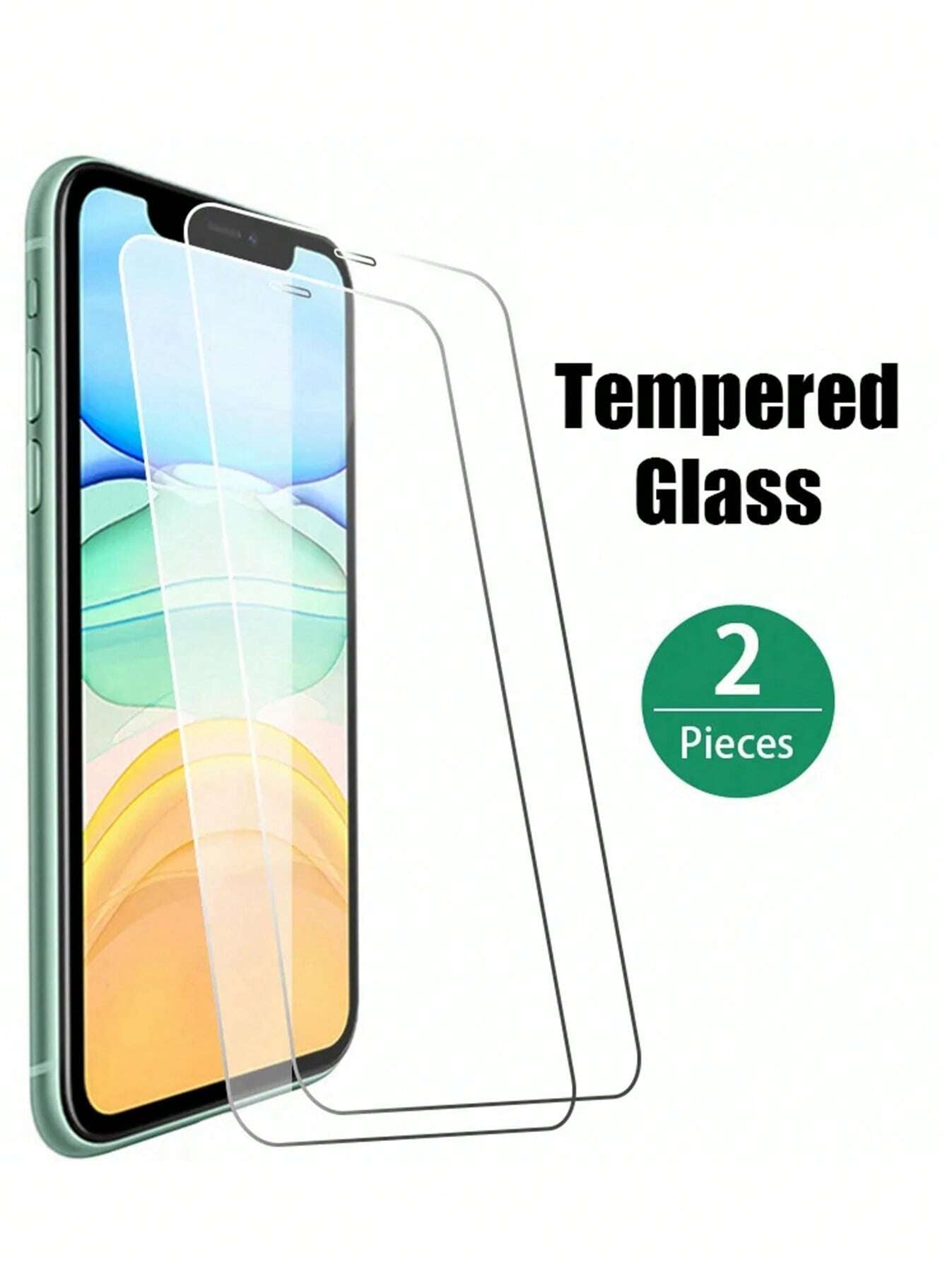 2Pcs Full Cover Screen Protectors Compatible with Iphone 15 14 13 12 11 Pro Max XS Max Protective Glass Film Compatible with Iphone 5 5S 5C XR X 6 6S 7 8 plus SE 2022 2020 12 Mini 13 Mini