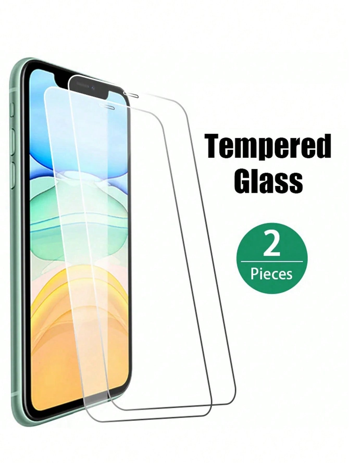 2Pcs Full Cover Screen Protectors Compatible with Iphone 15 14 13 12 11 Pro Max XS Max Protective Glass Film Compatible with Iphone 5 5S 5C XR X 6 6S 7 8 plus SE 2022 2020 12 Mini 13 Mini