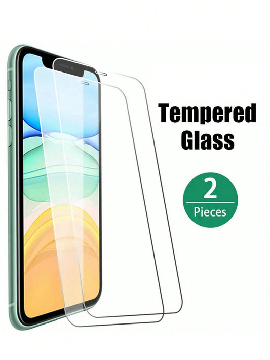 2Pcs Full Cover Screen Protectors Compatible with Iphone 15 14 13 12 11 Pro Max XS Max Protective Glass Film Compatible with Iphone 5 5S 5C XR X 6 6S 7 8 plus SE 2022 2020 12 Mini 13 Mini